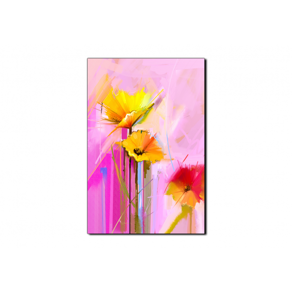 Obraz na plátně - Abstraktní malba, jarní květiny reprodukce- obdélník